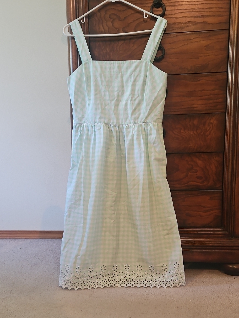 Draper James Mint and White Gingham Dress